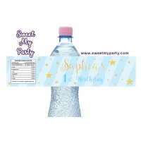 Twinkle Twinkle Little Star water bottle labels blue,(004c)